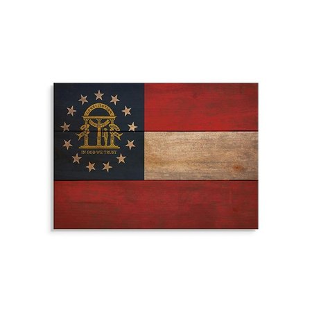 WILE E. WOOD 15 x 11 in. Georgia State Flag Wood Art FLGA-1511